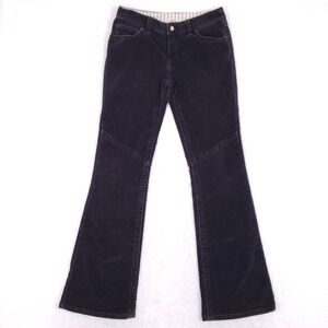 G-Unit‎ Corduroy Flare Pants 7 Low Rise Black Embroidered Logo Streetwear Y2K